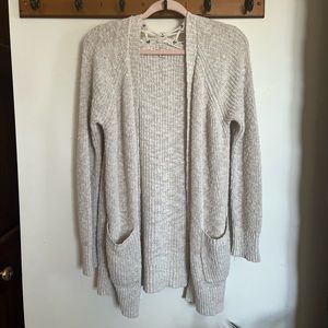 American Eagle Lace Back Ivory Cardigan